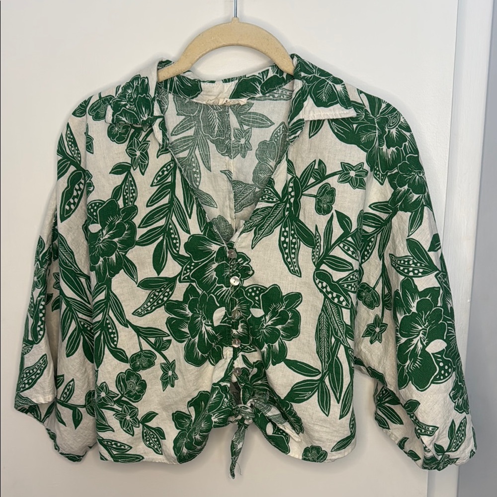 Christian Siriano Green Floral Women's Top